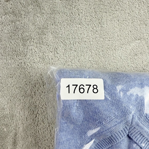 Barbour Sweater Womens 14 Worker Blue Cotton Cashmere Knit V Neck Long Sleeve - Picture 15 of 15